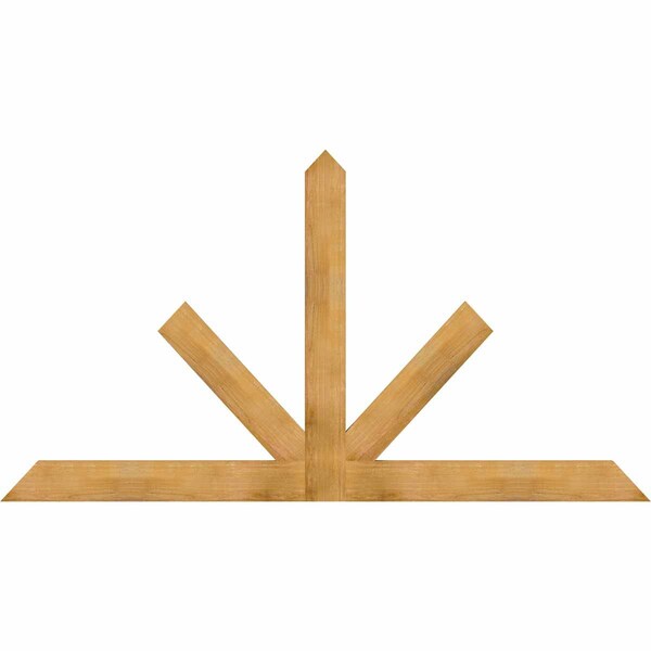 Ekena Millwork Saratoga Rough Sawn Timber Gable Bracket, Western Red Cedar, 96"W x 52"H x 2"D x 6"F, 13/12 Pitch GBW096X52X0206SAR00RWR - main